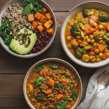 Grain bowls and stews seasoned with HOXY ramen seasoning